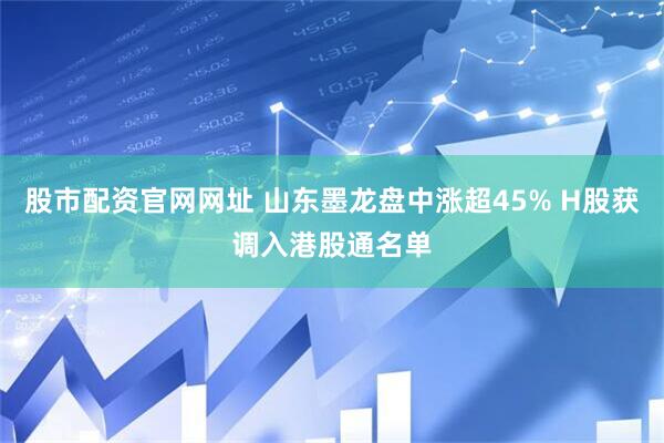 股市配资官网网址 山东墨龙盘中涨超45% H股获调入港股通名单